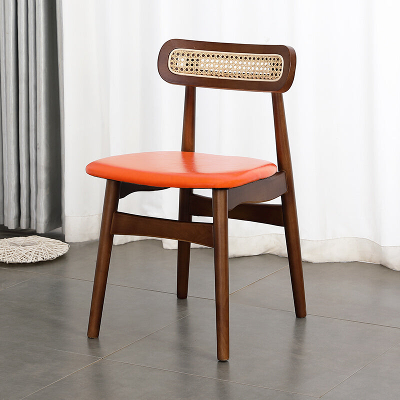 Traditional Wood Dining Kitchen Room Side Chair Open Back Chair Red 1 Piece Walnut Clearhalo ' kitchen&dining_furn' 'Dining Chairs' 'Dining Tables & Seating' 'dining_chair' 'furn' 'furn_dining_chair' 'Furniture' 'furniture_dining_chair' 'Kitchen & Dining Furniture' 'kitchen' 4666697