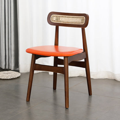 Traditional Wood Dining Kitchen Room Side Chair Open Back Chair Red 1 Piece Walnut Clearhalo ' kitchen&dining_furn' 'Dining Chairs' 'Dining Tables & Seating' 'dining_chair' 'furn' 'furn_dining_chair' 'Furniture' 'furniture_dining_chair' 'Kitchen & Dining Furniture' 'kitchen' 4666697