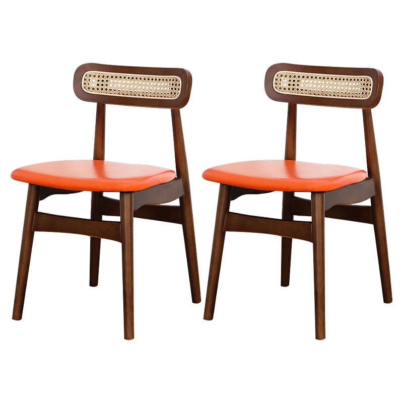 Traditional Wood Dining Kitchen Room Side Chair Open Back Chair Red 2 Piece Set Walnut Clearhalo ' kitchen&dining_furn' 'Dining Chairs' 'Dining Tables & Seating' 'dining_chair' 'furn' 'furn_dining_chair' 'Furniture' 'furniture_dining_chair' 'Kitchen & Dining Furniture' 'kitchen' 4666698