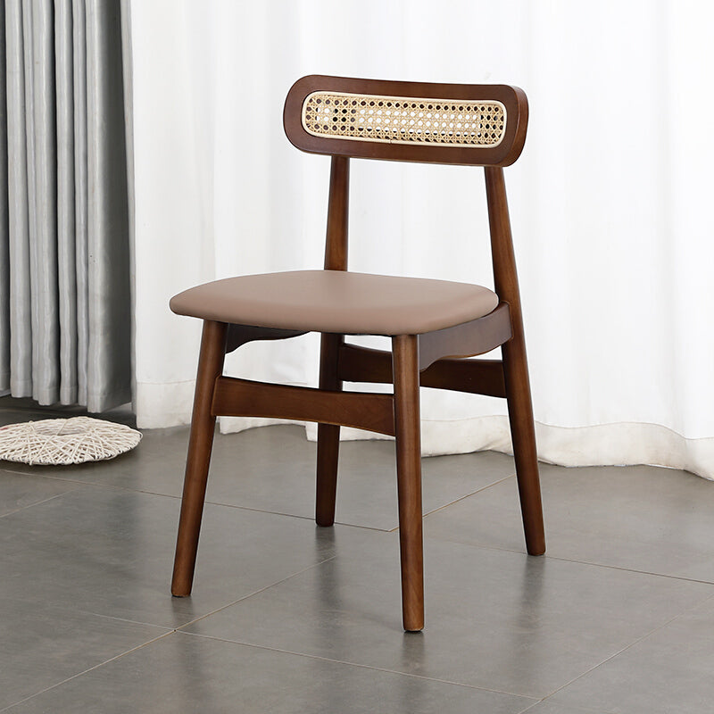 Traditional Wood Dining Kitchen Room Side Chair Open Back Chair Brown 1 Piece Walnut Clearhalo ' kitchen&dining_furn' 'Dining Chairs' 'Dining Tables & Seating' 'dining_chair' 'furn' 'furn_dining_chair' 'Furniture' 'furniture_dining_chair' 'Kitchen & Dining Furniture' 'kitchen' 4666700