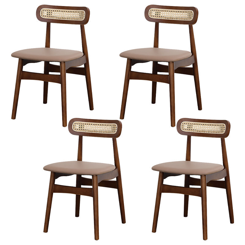 Traditional Wood Dining Kitchen Room Side Chair Open Back Chair Brown 4 Piece Set Walnut Clearhalo ' kitchen&dining_furn' 'Dining Chairs' 'Dining Tables & Seating' 'dining_chair' 'furn' 'furn_dining_chair' 'Furniture' 'furniture_dining_chair' 'Kitchen & Dining Furniture' 'kitchen' 4666702