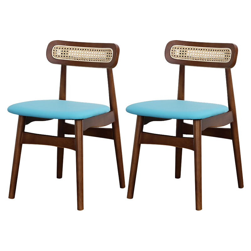 Traditional Wood Dining Kitchen Room Side Chair Open Back Chair Blue 2 Piece Set Walnut Clearhalo ' kitchen&dining_furn' 'Dining Chairs' 'Dining Tables & Seating' 'dining_chair' 'furn' 'furn_dining_chair' 'Furniture' 'furniture_dining_chair' 'Kitchen & Dining Furniture' 'kitchen' 4666704