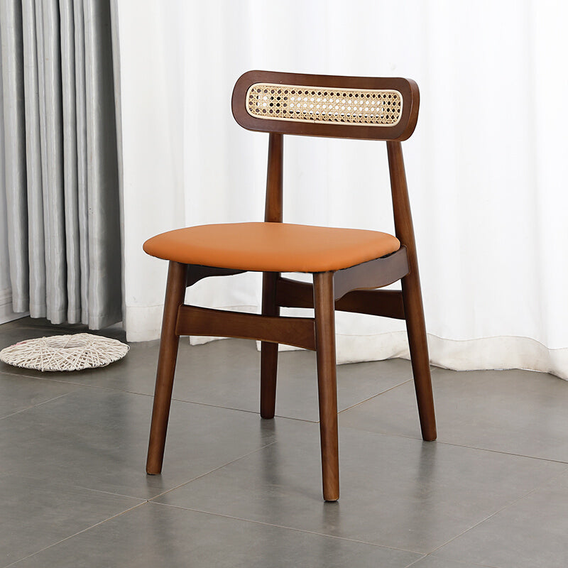 Traditional Wood Dining Kitchen Room Side Chair Open Back Chair Orange 1 Piece Walnut Clearhalo ' kitchen&dining_furn' 'Dining Chairs' 'Dining Tables & Seating' 'dining_chair' 'furn' 'furn_dining_chair' 'Furniture' 'furniture_dining_chair' 'Kitchen & Dining Furniture' 'kitchen' 4666706