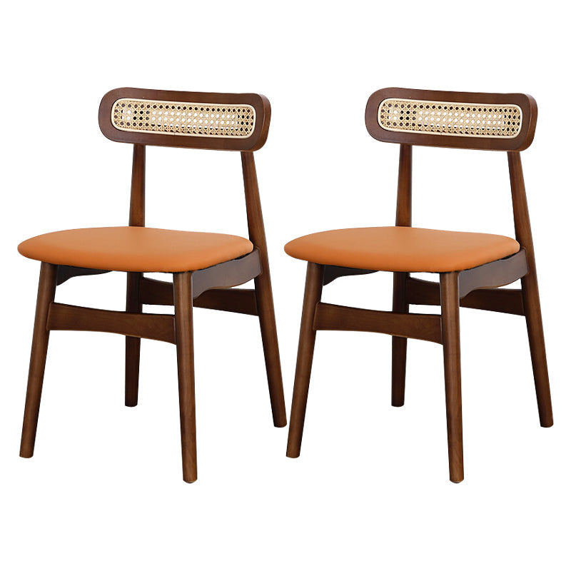 Traditional Wood Dining Kitchen Room Side Chair Open Back Chair Orange 2 Piece Set Walnut Clearhalo ' kitchen&dining_furn' 'Dining Chairs' 'Dining Tables & Seating' 'dining_chair' 'furn' 'furn_dining_chair' 'Furniture' 'furniture_dining_chair' 'Kitchen & Dining Furniture' 'kitchen' 4666707