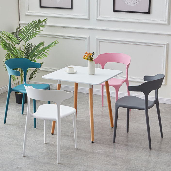 Modern Stackable Chairs Dining Armless Chairs with Plastic Legs for Kitchen Clearhalo ' kitchen&dining_furn' 'Dining Chairs' 'Dining Tables & Seating' 'dining_chair' 'Furniture' 'furniture_dining_chair' 'Kitchen & Dining Furniture' 'kitchen' 4666712