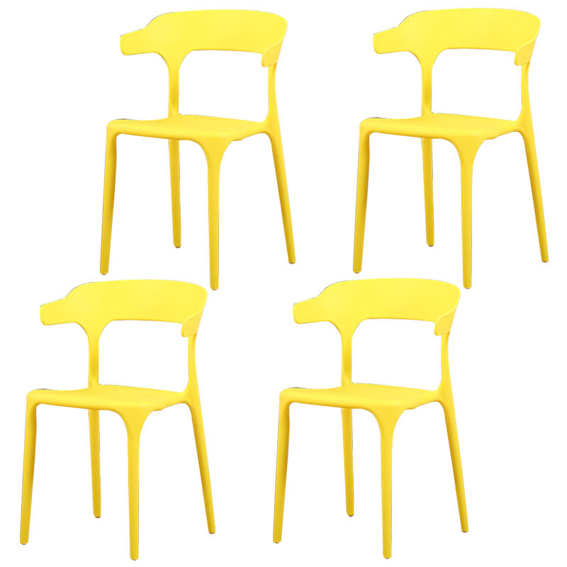 Modern Stackable Chairs Dining Armless Chairs with Plastic Legs for Kitchen Yellow Set of 4 Clearhalo ' kitchen&dining_furn' 'Dining Chairs' 'Dining Tables & Seating' 'dining_chair' 'Furniture' 'furniture_dining_chair' 'Kitchen & Dining Furniture' 'kitchen' 4666713
