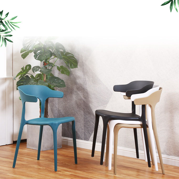 Modern Stackable Chairs Dining Armless Chairs with Plastic Legs for Kitchen Clearhalo ' kitchen&dining_furn' 'Dining Chairs' 'Dining Tables & Seating' 'dining_chair' 'Furniture' 'furniture_dining_chair' 'Kitchen & Dining Furniture' 'kitchen' 4666714