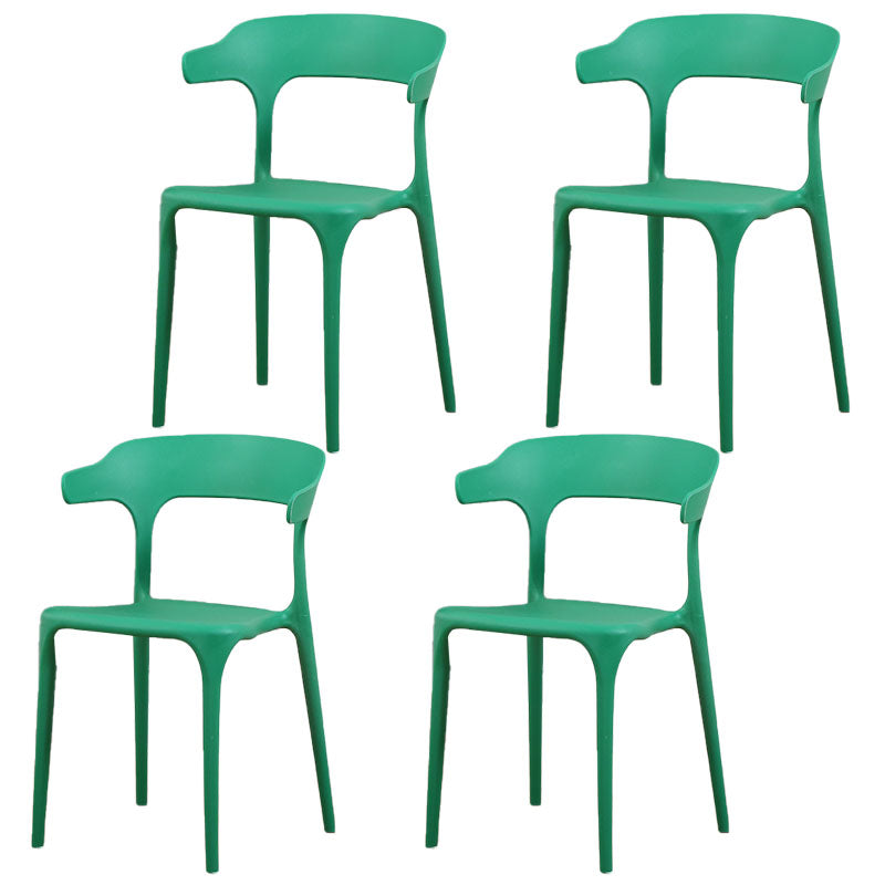 Modern Stackable Chairs Dining Armless Chairs with Plastic Legs for Kitchen Blackish Green Set of 4 Clearhalo ' kitchen&dining_furn' 'Dining Chairs' 'Dining Tables & Seating' 'dining_chair' 'Furniture' 'furniture_dining_chair' 'Kitchen & Dining Furniture' 'kitchen' 4666716