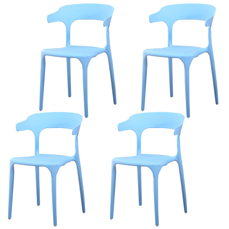Modern Stackable Chairs Dining Armless Chairs with Plastic Legs for Kitchen Light Blue Set of 4 Clearhalo ' kitchen&dining_furn' 'Dining Chairs' 'Dining Tables & Seating' 'dining_chair' 'Furniture' 'furniture_dining_chair' 'Kitchen & Dining Furniture' 'kitchen' 4666719