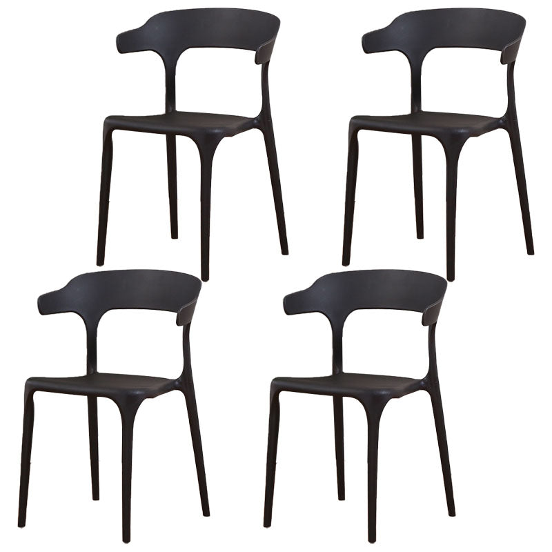 Modern Stackable Chairs Dining Armless Chairs with Plastic Legs for Kitchen Black Set of 4 Clearhalo ' kitchen&dining_furn' 'Dining Chairs' 'Dining Tables & Seating' 'dining_chair' 'Furniture' 'furniture_dining_chair' 'Kitchen & Dining Furniture' 'kitchen' 4666721