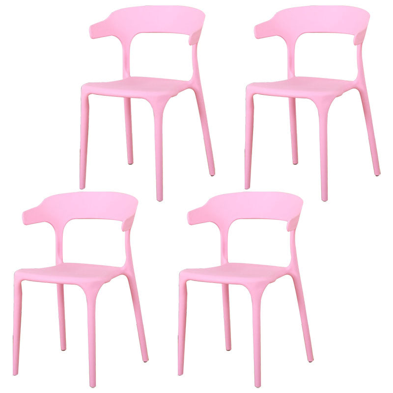 Modern Stackable Chairs Dining Armless Chairs with Plastic Legs for Kitchen Rose Bloom Set of 4 Clearhalo ' kitchen&dining_furn' 'Dining Chairs' 'Dining Tables & Seating' 'dining_chair' 'Furniture' 'furniture_dining_chair' 'Kitchen & Dining Furniture' 'kitchen' 4666725
