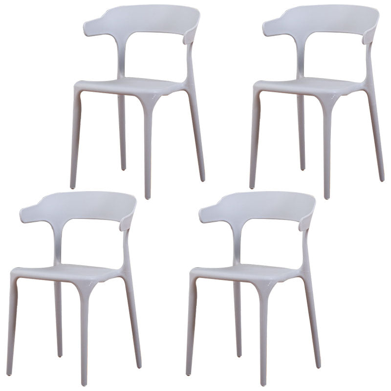 Modern Stackable Chairs Dining Armless Chairs with Plastic Legs for Kitchen Light Gray Set of 4 Clearhalo ' kitchen&dining_furn' 'Dining Chairs' 'Dining Tables & Seating' 'dining_chair' 'Furniture' 'furniture_dining_chair' 'Kitchen & Dining Furniture' 'kitchen' 4666726