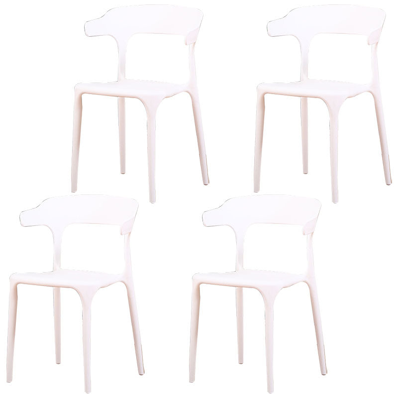Modern Stackable Chairs Dining Armless Chairs with Plastic Legs for Kitchen White Set of 4 Clearhalo ' kitchen&dining_furn' 'Dining Chairs' 'Dining Tables & Seating' 'dining_chair' 'Furniture' 'furniture_dining_chair' 'Kitchen & Dining Furniture' 'kitchen' 4666728