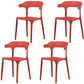 Modern Stackable Chairs Dining Armless Chairs with Plastic Legs for Kitchen Red Set of 4 Clearhalo ' kitchen&dining_furn' 'Dining Chairs' 'Dining Tables & Seating' 'dining_chair' 'Furniture' 'furniture_dining_chair' 'Kitchen & Dining Furniture' 'kitchen' 4666730
