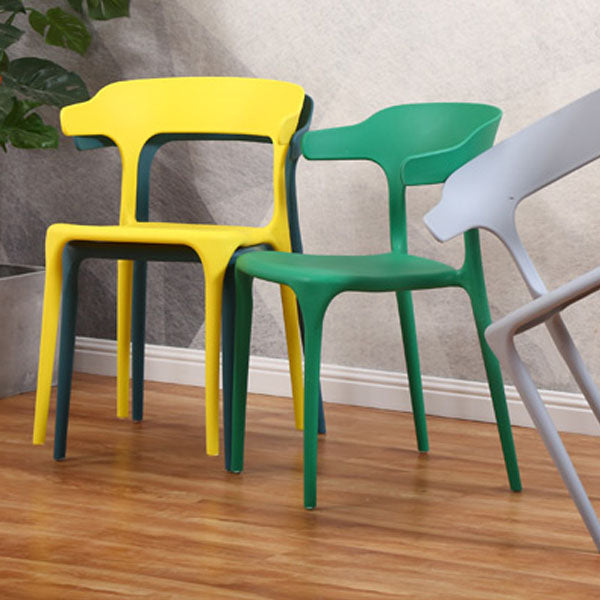 Modern Stackable Chairs Dining Armless Chairs with Plastic Legs for Kitchen Clearhalo ' kitchen&dining_furn' 'Dining Chairs' 'Dining Tables & Seating' 'dining_chair' 'Furniture' 'furniture_dining_chair' 'Kitchen & Dining Furniture' 'kitchen' 4666731