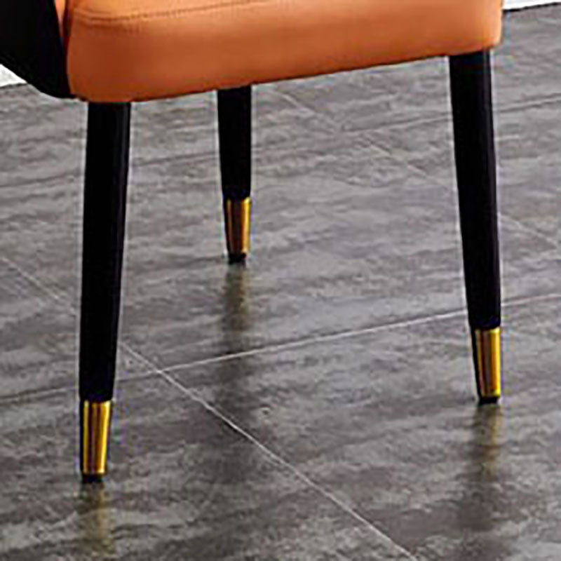 Scandinavian Design Arm Solid Back Dining Side Chairs Leather Dining Side Chairs Clearhalo ' kitchen&dining_furn' 'Dining Chairs' 'Dining Tables & Seating' 'dining_chair' 'furn' 'furn_dining_chair' 'Furniture' 'furniture_dining_chair' 'Kitchen & Dining Furniture' 'kitchen' 4666748