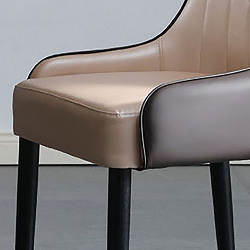 Scandinavian Design Arm Solid Back Dining Side Chairs Leather Dining Side Chairs Clearhalo ' kitchen&dining_furn' 'Dining Chairs' 'Dining Tables & Seating' 'dining_chair' 'furn' 'furn_dining_chair' 'Furniture' 'furniture_dining_chair' 'Kitchen & Dining Furniture' 'kitchen' 4666752