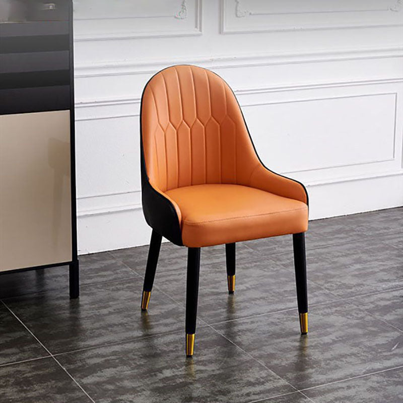 Scandinavian Design Arm Solid Back Dining Side Chairs Leather Dining Side Chairs Clearhalo ' kitchen&dining_furn' 'Dining Chairs' 'Dining Tables & Seating' 'dining_chair' 'furn' 'furn_dining_chair' 'Furniture' 'furniture_dining_chair' 'Kitchen & Dining Furniture' 'kitchen' 4666754