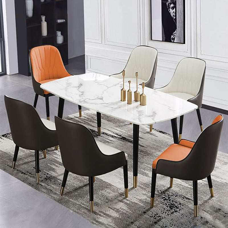 Scandinavian Design Arm Solid Back Dining Side Chairs Leather Dining Side Chairs Clearhalo ' kitchen&dining_furn' 'Dining Chairs' 'Dining Tables & Seating' 'dining_chair' 'furn' 'furn_dining_chair' 'Furniture' 'furniture_dining_chair' 'Kitchen & Dining Furniture' 'kitchen' 4666755