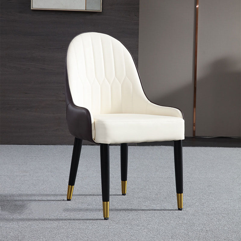 Scandinavian Design Arm Solid Back Dining Side Chairs Leather Dining Side Chairs Clearhalo ' kitchen&dining_furn' 'Dining Chairs' 'Dining Tables & Seating' 'dining_chair' 'furn' 'furn_dining_chair' 'Furniture' 'furniture_dining_chair' 'Kitchen & Dining Furniture' 'kitchen' 4666756