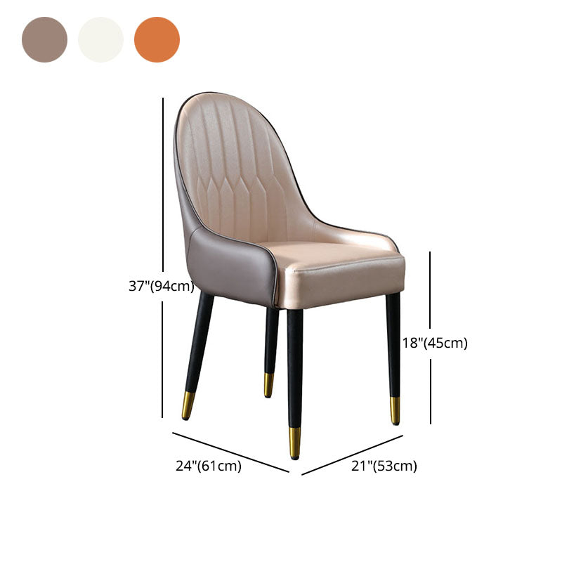 Scandinavian Design Arm Solid Back Dining Side Chairs Leather Dining Side Chairs Clearhalo ' kitchen&dining_furn' 'Dining Chairs' 'Dining Tables & Seating' 'dining_chair' 'furn' 'furn_dining_chair' 'Furniture' 'furniture_dining_chair' 'Kitchen & Dining Furniture' 'kitchen' 4666757