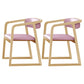Scandinavian Wood Dining Kitchen Room Chair Open Back Arm Chair Pink 2 Piece Set Clearhalo ' kitchen&dining_furn' 'Dining Chairs' 'Dining Tables & Seating' 'dining_chair' 'furn' 'furn_dining_chair' 'Furniture' 'furniture_dining_chair' 'Kitchen & Dining Furniture' 'kitchen' 4666761