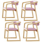 Scandinavian Wood Dining Kitchen Room Chair Open Back Arm Chair Pink 4 Piece Set Clearhalo ' kitchen&dining_furn' 'Dining Chairs' 'Dining Tables & Seating' 'dining_chair' 'furn' 'furn_dining_chair' 'Furniture' 'furniture_dining_chair' 'Kitchen & Dining Furniture' 'kitchen' 4666762