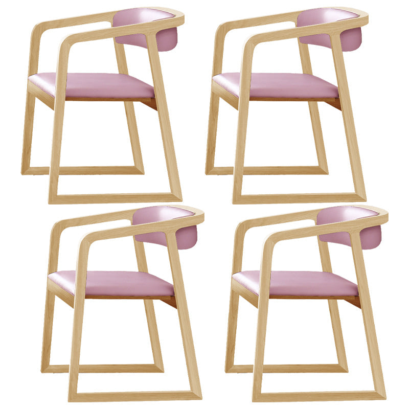 Scandinavian Wood Dining Kitchen Room Chair Open Back Arm Chair Pink 4 Piece Set Clearhalo ' kitchen&dining_furn' 'Dining Chairs' 'Dining Tables & Seating' 'dining_chair' 'furn' 'furn_dining_chair' 'Furniture' 'furniture_dining_chair' 'Kitchen & Dining Furniture' 'kitchen' 4666762