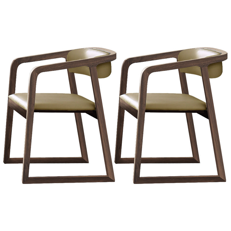 Scandinavian Wood Dining Kitchen Room Chair Open Back Arm Chair Khaki 2 Piece Set Clearhalo ' kitchen&dining_furn' 'Dining Chairs' 'Dining Tables & Seating' 'dining_chair' 'furn' 'furn_dining_chair' 'Furniture' 'furniture_dining_chair' 'Kitchen & Dining Furniture' 'kitchen' 4666765