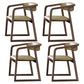 Scandinavian Wood Dining Kitchen Room Chair Open Back Arm Chair Khaki 4 Piece Set Clearhalo ' kitchen&dining_furn' 'Dining Chairs' 'Dining Tables & Seating' 'dining_chair' 'furn' 'furn_dining_chair' 'Furniture' 'furniture_dining_chair' 'Kitchen & Dining Furniture' 'kitchen' 4666766