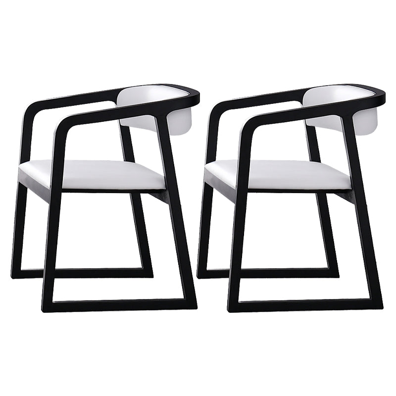 Scandinavian Wood Dining Kitchen Room Chair Open Back Arm Chair Black White 2 Piece Set Clearhalo ' kitchen&dining_furn' 'Dining Chairs' 'Dining Tables & Seating' 'dining_chair' 'furn' 'furn_dining_chair' 'Furniture' 'furniture_dining_chair' 'Kitchen & Dining Furniture' 'kitchen' 4666769