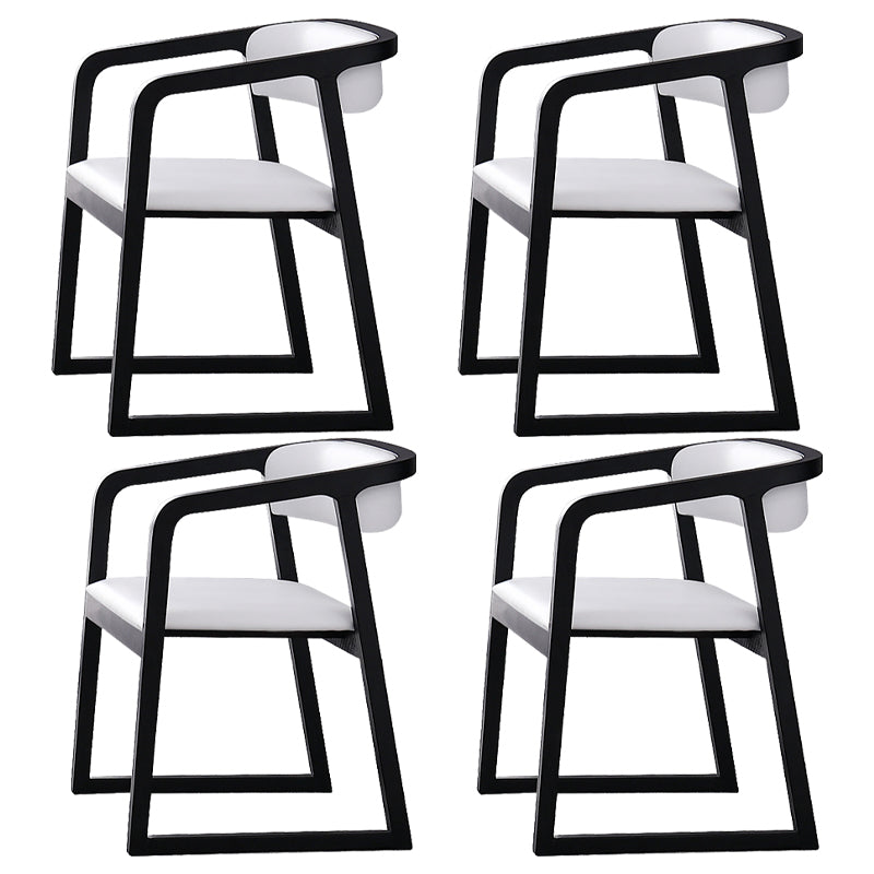 Scandinavian Wood Dining Kitchen Room Chair Open Back Arm Chair Black White 4 Piece Set Clearhalo ' kitchen&dining_furn' 'Dining Chairs' 'Dining Tables & Seating' 'dining_chair' 'furn' 'furn_dining_chair' 'Furniture' 'furniture_dining_chair' 'Kitchen & Dining Furniture' 'kitchen' 4666770