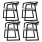 Scandinavian Wood Dining Kitchen Room Chair Open Back Arm Chair Black-Gray 4 Piece Set Clearhalo ' kitchen&dining_furn' 'Dining Chairs' 'Dining Tables & Seating' 'dining_chair' 'furn' 'furn_dining_chair' 'Furniture' 'furniture_dining_chair' 'Kitchen & Dining Furniture' 'kitchen' 4666775
