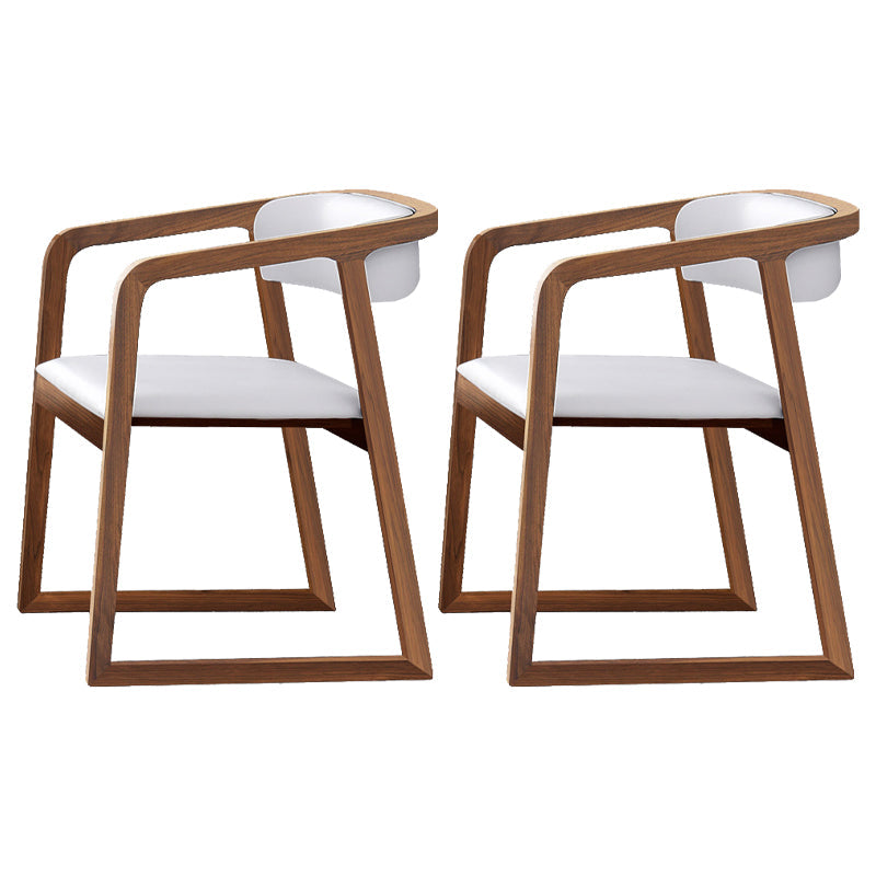 Scandinavian Wood Dining Kitchen Room Chair Open Back Arm Chair Khaki-White 2 Piece Set Clearhalo ' kitchen&dining_furn' 'Dining Chairs' 'Dining Tables & Seating' 'dining_chair' 'furn' 'furn_dining_chair' 'Furniture' 'furniture_dining_chair' 'Kitchen & Dining Furniture' 'kitchen' 4666778