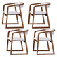 Scandinavian Wood Dining Kitchen Room Chair Open Back Arm Chair Khaki-White 4 Piece Set Clearhalo ' kitchen&dining_furn' 'Dining Chairs' 'Dining Tables & Seating' 'dining_chair' 'furn' 'furn_dining_chair' 'Furniture' 'furniture_dining_chair' 'Kitchen & Dining Furniture' 'kitchen' 4666779