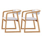 Scandinavian Wood Dining Kitchen Room Chair Open Back Arm Chair Natural Wood White 2 Piece Set Clearhalo ' kitchen&dining_furn' 'Dining Chairs' 'Dining Tables & Seating' 'dining_chair' 'furn' 'furn_dining_chair' 'Furniture' 'furniture_dining_chair' 'Kitchen & Dining Furniture' 'kitchen' 4666781