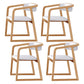 Scandinavian Wood Dining Kitchen Room Chair Open Back Arm Chair Natural Wood White 4 Piece Set Clearhalo ' kitchen&dining_furn' 'Dining Chairs' 'Dining Tables & Seating' 'dining_chair' 'furn' 'furn_dining_chair' 'Furniture' 'furniture_dining_chair' 'Kitchen & Dining Furniture' 'kitchen' 4666782