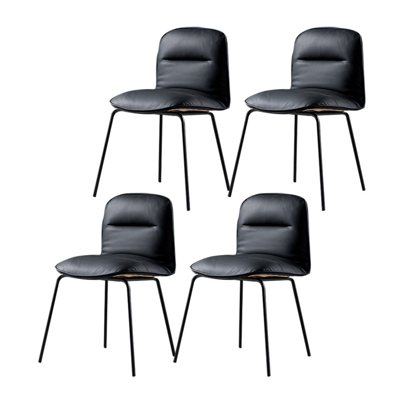 Modern Style Kitchen Chair Dining Armless Chairs with Metal Legs Black 4 Piece Set Clearhalo ' kitchen&dining_furn' 'Dining Chairs' 'Dining Tables & Seating' 'dining_chair' 'furn' 'furn_dining_chair' 'Furniture' 'furniture_dining_chair' 'Kitchen & Dining Furniture' 'kitchen' 4666789