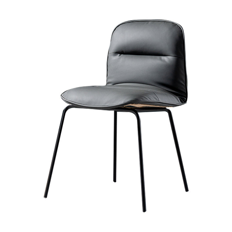 Modern Style Kitchen Chair Dining Armless Chairs with Metal Legs Dark Gray 1 Piece Clearhalo ' kitchen&dining_furn' 'Dining Chairs' 'Dining Tables & Seating' 'dining_chair' 'furn' 'furn_dining_chair' 'Furniture' 'furniture_dining_chair' 'Kitchen & Dining Furniture' 'kitchen' 4666790