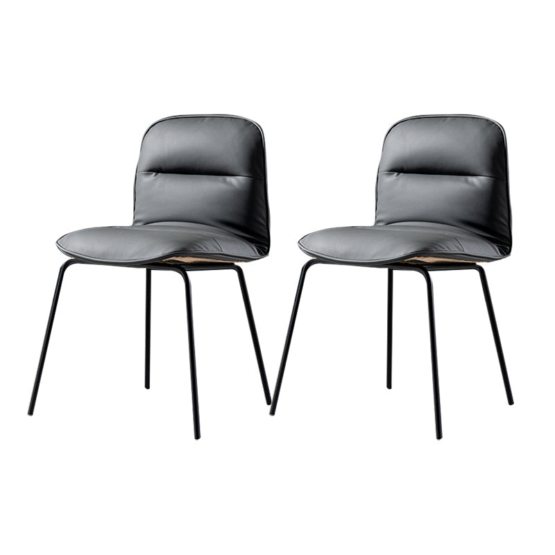 Modern Style Kitchen Chair Dining Armless Chairs with Metal Legs Dark Gray 2 Piece Set Clearhalo ' kitchen&dining_furn' 'Dining Chairs' 'Dining Tables & Seating' 'dining_chair' 'furn' 'furn_dining_chair' 'Furniture' 'furniture_dining_chair' 'Kitchen & Dining Furniture' 'kitchen' 4666792