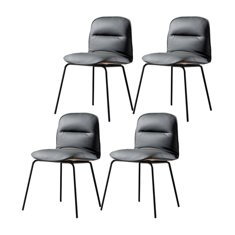 Modern Style Kitchen Chair Dining Armless Chairs with Metal Legs Dark Gray 4 Piece Set Clearhalo ' kitchen&dining_furn' 'Dining Chairs' 'Dining Tables & Seating' 'dining_chair' 'furn' 'furn_dining_chair' 'Furniture' 'furniture_dining_chair' 'Kitchen & Dining Furniture' 'kitchen' 4666794