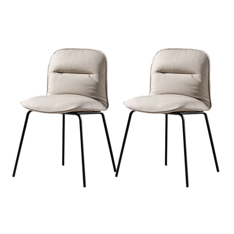 Modern Style Kitchen Chair Dining Armless Chairs with Metal Legs Light Gray 2 Piece Set Clearhalo ' kitchen&dining_furn' 'Dining Chairs' 'Dining Tables & Seating' 'dining_chair' 'furn' 'furn_dining_chair' 'Furniture' 'furniture_dining_chair' 'Kitchen & Dining Furniture' 'kitchen' 4666798