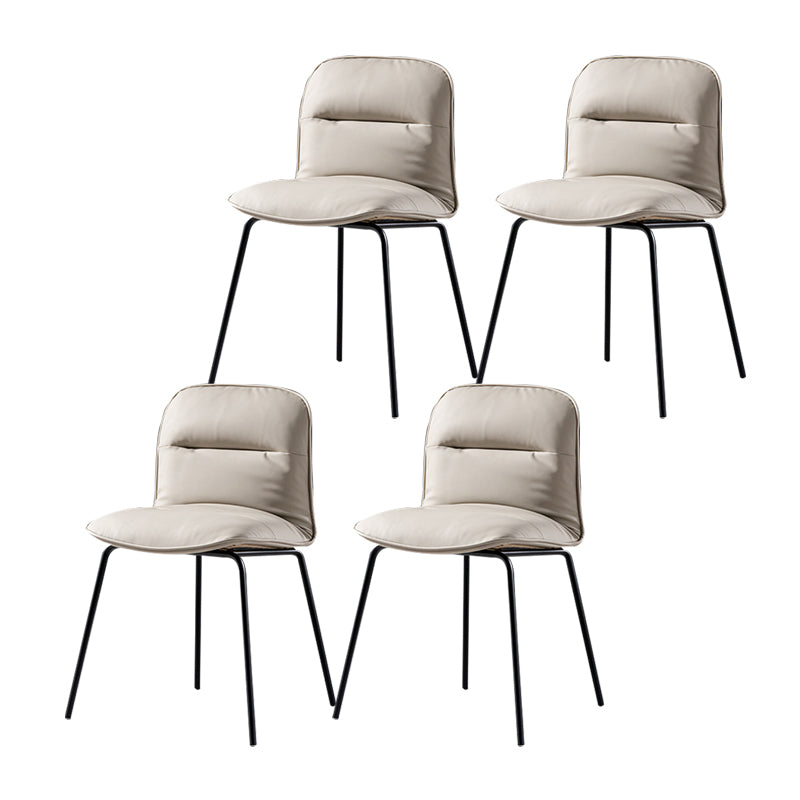 Modern Style Kitchen Chair Dining Armless Chairs with Metal Legs Light Gray 4 Piece Set Clearhalo ' kitchen&dining_furn' 'Dining Chairs' 'Dining Tables & Seating' 'dining_chair' 'furn' 'furn_dining_chair' 'Furniture' 'furniture_dining_chair' 'Kitchen & Dining Furniture' 'kitchen' 4666801