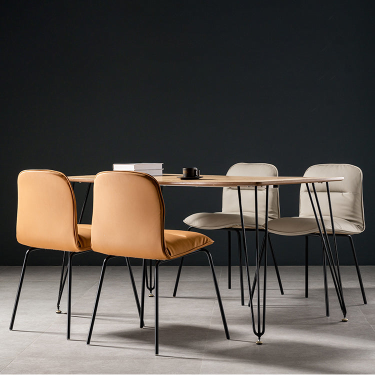 Modern Style Kitchen Chair Dining Armless Chairs with Metal Legs Clearhalo ' kitchen&dining_furn' 'Dining Chairs' 'Dining Tables & Seating' 'dining_chair' 'furn' 'furn_dining_chair' 'Furniture' 'furniture_dining_chair' 'Kitchen & Dining Furniture' 'kitchen' 4666803