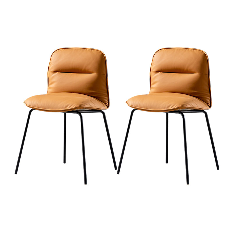 Modern Style Kitchen Chair Dining Armless Chairs with Metal Legs Brown 2 Piece Set Clearhalo ' kitchen&dining_furn' 'Dining Chairs' 'Dining Tables & Seating' 'dining_chair' 'furn' 'furn_dining_chair' 'Furniture' 'furniture_dining_chair' 'Kitchen & Dining Furniture' 'kitchen' 4666804