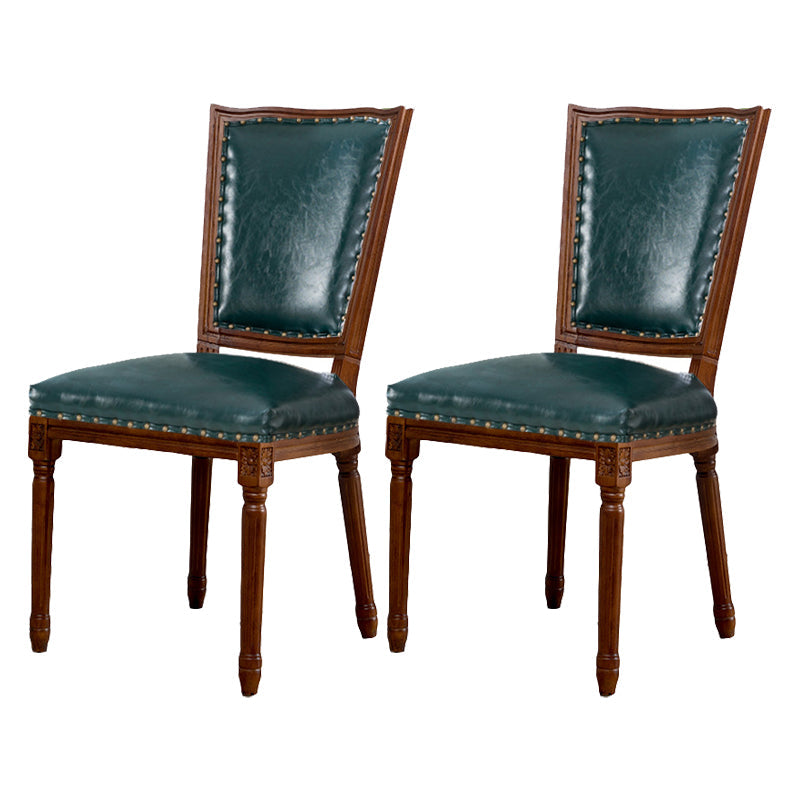 Wood Traditional Dining Kitchen Room Side Chair Open Back Chair Blackish Green 2 Piece Set Clearhalo ' kitchen&dining_furn' 'Dining Chairs' 'Dining Tables & Seating' 'dining_chair' 'furn' 'furn_dining_chair' 'Furniture' 'furniture_dining_chair' 'Kitchen & Dining Furniture' 'kitchen' 4666850