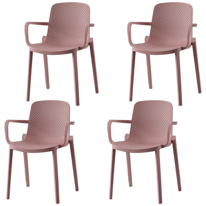 Modern Stackable Chairs Dining Arm Chairs with Plastic Legs for Kitchen Pink 4 Piece Set Clearhalo ' kitchen&dining_furn' 'Dining Chairs' 'Dining Tables & Seating' 'dining_chair' 'furn' 'furn_dining_chair' 'Furniture' 'furniture_dining_chair' 'Kitchen & Dining Furniture' 'kitchen' 4666857