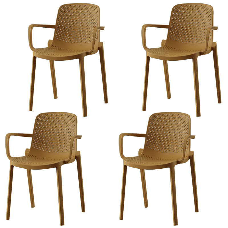 Modern Stackable Chairs Dining Arm Chairs with Plastic Legs for Kitchen Ginger 4 Piece Set Clearhalo ' kitchen&dining_furn' 'Dining Chairs' 'Dining Tables & Seating' 'dining_chair' 'furn' 'furn_dining_chair' 'Furniture' 'furniture_dining_chair' 'Kitchen & Dining Furniture' 'kitchen' 4666860