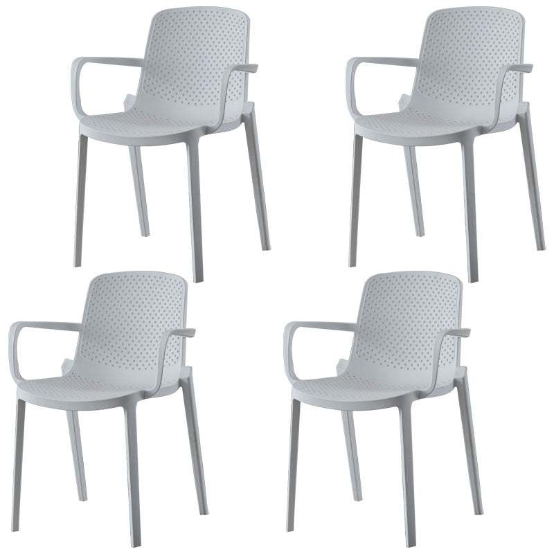 Modern Stackable Chairs Dining Arm Chairs with Plastic Legs for Kitchen White 4 Piece Set Clearhalo ' kitchen&dining_furn' 'Dining Chairs' 'Dining Tables & Seating' 'dining_chair' 'furn' 'furn_dining_chair' 'Furniture' 'furniture_dining_chair' 'Kitchen & Dining Furniture' 'kitchen' 4666864