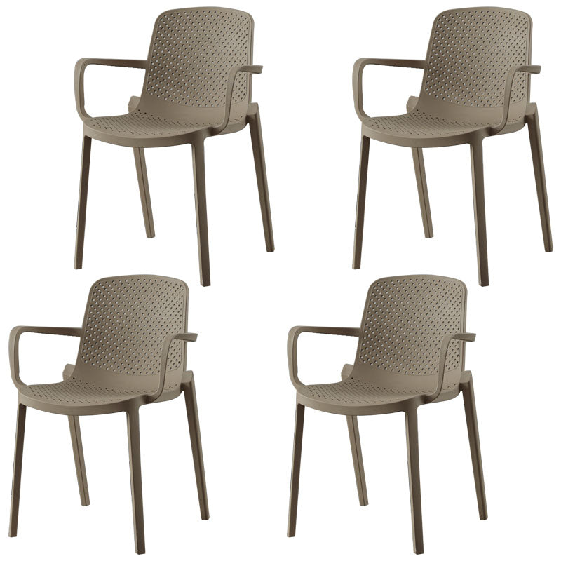 Modern Stackable Chairs Dining Arm Chairs with Plastic Legs for Kitchen Camel 4 Piece Set Clearhalo ' kitchen&dining_furn' 'Dining Chairs' 'Dining Tables & Seating' 'dining_chair' 'furn' 'furn_dining_chair' 'Furniture' 'furniture_dining_chair' 'Kitchen & Dining Furniture' 'kitchen' 4666866